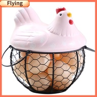 FLYING Creative Chicken Iron Egg Rack Egg Tray Egg Storage Basket Hen Ornaments