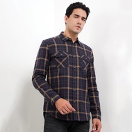 KEMEJA Cressida The Next Level Flannel Shirt Navy E036N