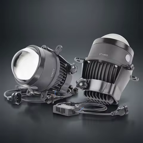 3.0 2.0 Universal Bi LED Lens Fog Lights 3 Colors White Light Projector Lens 12V Fog Lamp for 2Inch 