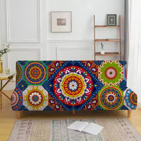Bohemian geometric parquet elastic sofa bed cover, living room sofa bed cover, dustproof machine was