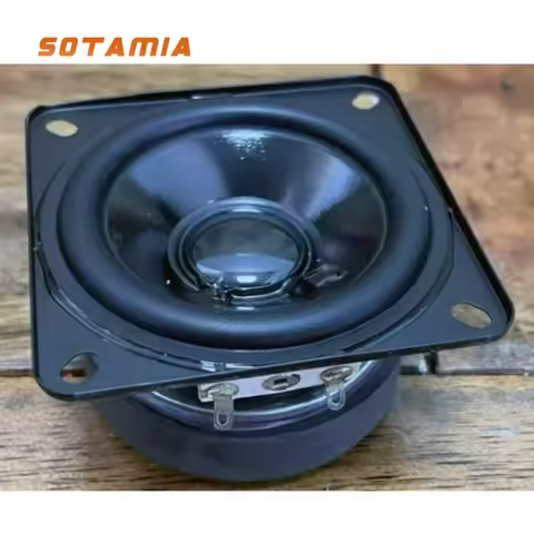 SOTAMIA 2Pcs 2.75 Inch Full Range Mid Tweeter 6 Ohm 10W 70mm Composite Basin Rubber Edge Mini Loudsp