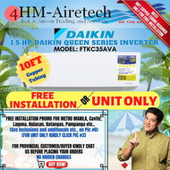 FOURHM DAIKIN 1.5HP R32 D-SMART QUEEN SERIES SPLIT TYPE INVERTER AIRCON FTKC35AVA/RKC35AVA