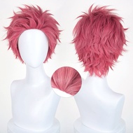Demon Slayer Akaza Cosplay Wig - Upper Rank Three (Shang San) Anime Costume Wig with Fluffy Spiked T
