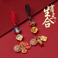 New Product #[ 2359 Person Collection] Ancient Method Gold Zodiac Three-in-Six-in-One Car Keychain H