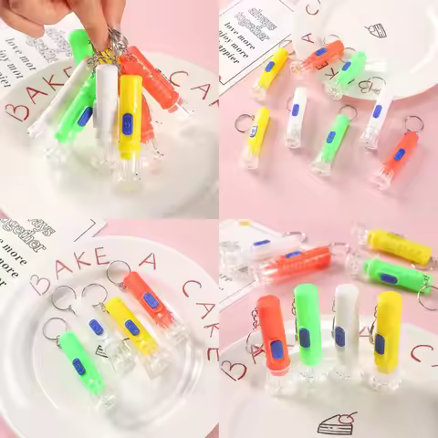 Portable Flashlight Mini Plastic Children's Flashlight Transparent Electric LED Crystal Light Househ