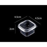 50 pcs/ set 1oz 2oz 3oz 4oz Square Plastic Sauce Container With Lid Bekas Plastik Sos