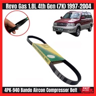4PK-940 Bando Aircon Compressor Belt for Revo Gas 1.8L 4th Gen (7K) 1997-2004