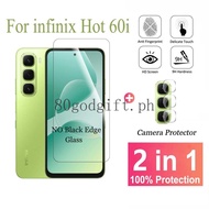 2-in-1 Infinix Hot 60i Tempered Glass Film for Infinix Hot 60i 50i 60 50 Pro Clear Screen Protector 