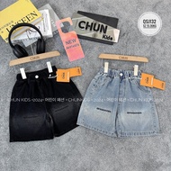 QSJ132 - jean SHORTS FOR KIDS designed by CHUN with embroidered letters on both sides - 77777