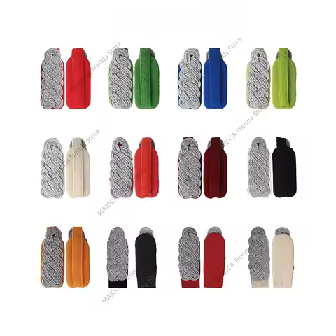 1 Pair Military German Officer Epaulettes Silver Braided Shoulder Boards British Royal General Unifo