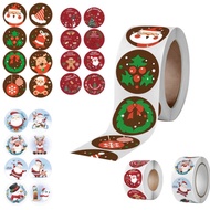 500Pcs Merry Christmas Stickers Roll Xmas Gift Decoration Blessing Sticker 2024 Happy New Year Package Sealing labels