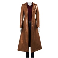 Women's robe jacket, women's semi-leather jacket, women's long coat, women's long coat, leather jack