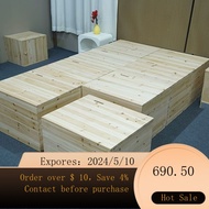 02Solid Wood Tatami Wooden Box Bed Small Apartment Storage Bed Boxes Bay Window Bedside Widened High Box Customized Fi