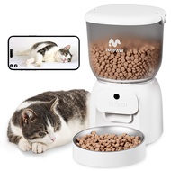 Feeder kucing automatik dengan kamera, App Dispenser makanan kucing automatik kawalan jauh memakan makanan kering WIFI Pet Feeder dengan rakaman Audio dan Video