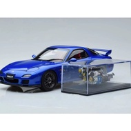 1/18 MAZDA RX-7 (FD3S) Spirit R Type A Blue Metallic JDM with  Rotary Engine Car model display colle