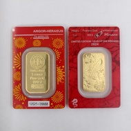Free Shipping Hot 1oz/5/10/20/50/100g Gold Bar With Independent Serial Number Non-Magnetic 24K Gold 