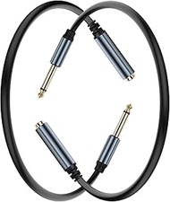 JSADZKJ 6.35mm Mono Audio Cable 1/4 Inch TS Mono Male to Female Adapter Guitar Cable Gold Plated 6.3