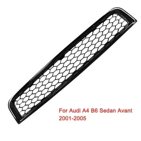 Car Front Bumper Fog Lights Grille Cover Glossy Black for Audi A4 B6 Sedan Avant 2002 2003 2004 2005