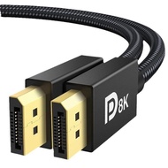 Kabel DisplayPort 8K, Sokongan HBR3 32.4Gbps, HDR, HDCP 2.2, FreeSync G-Sync, Port Paparan Jalinan u