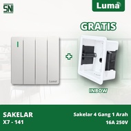 LUMA 4 Gang 1 Way Switch (2 YEAR WARRANTY) Home Wall ON OFF Light Switch/ Hotel/ – X7 1