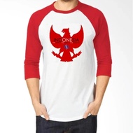 MERAH T-shirt Distro shirt RED PUTiH Indonesiaku REGLAN RAGLAN SLEEVE 3/4 7/8 independent day unifor