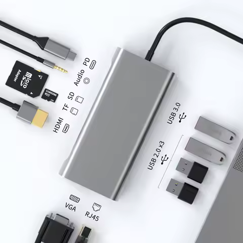 11-in-1 Type-C Hub to HDMI Adapter USB C Hub 4K Thunderbolt 3 TF SD Card Reader Slot PD for MacBook 