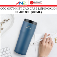 Cốc Giữ Nhiệt INOX 304 Tráng bạc Elmich EL-8013OL (Dung tích 480ml Mầu Xanh) - Hàng Chính Hãng