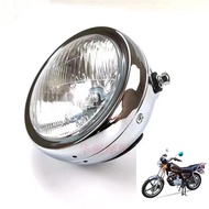 Motorcycle Chrome Metal Retro Halogen Front Headlight E mark For Suzuki GN 125 125cc GN125 GN150 125