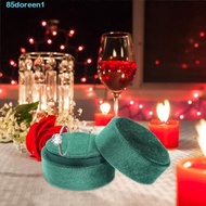 DOREENJ Three Ring Box, Oval Shape 2 Slots/3 Slots Velvet Ring Box, Ring Holder Velvet Material Hand