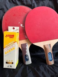 Stiga/紅雙喜 乒乓球拍2個 + 乒乓球