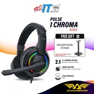 Armaggeddon Pulse 1 Chroma Wired Gaming Headset with Virtual 2.1 Stereo Sound LightWeight Design 40m