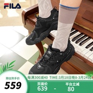FILA 斐乐官方猫爪鞋男鞋新款复古运动鞋时尚休闲鞋FLUID 4 黑-BK 43