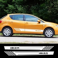 2PCS Car Door Side Stickers For Seat Ibiza 6L 6J 6K 6f Fr Tuning Auto Accessories Stripes Decor Styl