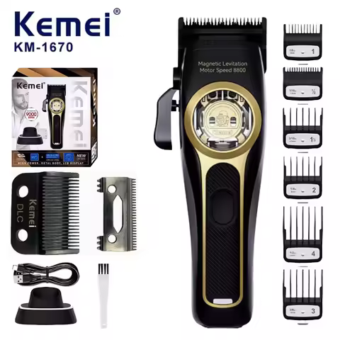 Kemei Hair Trimmer Professional Hair Clipper Maglev Motor Haircut Machine Charging Base Hair Clipper