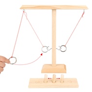 Creative Ring Toss Games Home Party Games, Handmade Wooden Fast-paced Handheld Wooden Board Games, R