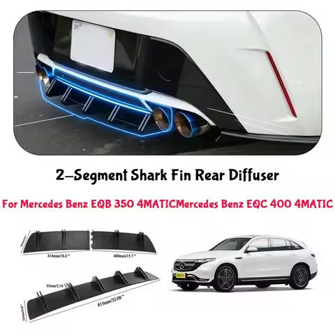 For Mercedes Benz EQC 400 4MATIC Shark Fin Rear Diffuser Split Chassis Spoiler Auto Aerodynamic Part