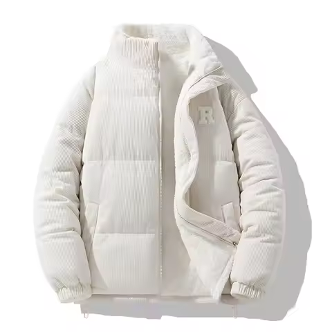 New Winter Men Reversible Corduroy Down Jackets Stand Collar Warm Parkas Fashion Male Casual Thicker