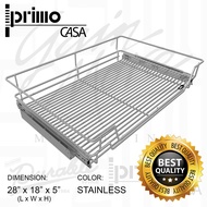 STAINLESS PULLOUT BASKET 28" Kitchen Organizer Dish Drainers Cabinet Room Storage Space Saver