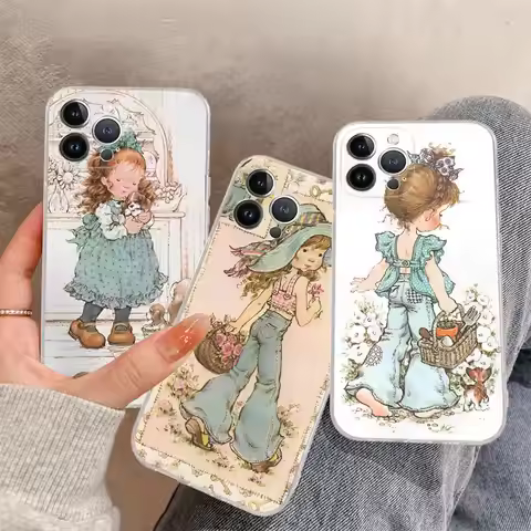Sarah Kay Girls cute Phone Case For iPhone 15 14 11 12 13 Mini Pro XS Max Cover 6 7 8 Plus X XR SE 2