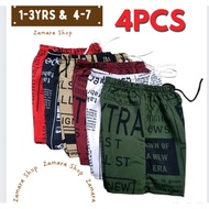 4IECES Shorts for 4-7 Years Old | 1-3 years old Dyaryo Prints Assorted Wholesale