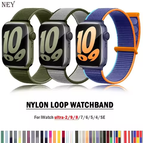 Nylon loop Strap For Apple Watch Band Ultra-2 49mm 44mm 40mm 45mm 41mm Sport pride Bracelet iwatch b