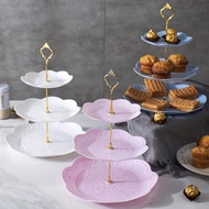3-Tier Party Serving Platter Tray High Tea Stand Desert Cupcake | Plastic Cup Cake Stand for Wedding