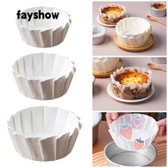 FAYSHOWSG 50Pcs Basques Cake Paper, Kitchen Use Foldless Disposable Baking Papers,  Oilproof 4/6/8in