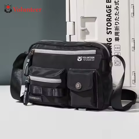 VOLUNTEER Men's Crossbody Shoulder Bag Oxford Messenger Bag Male Casual Fashion Commuter Lightweight