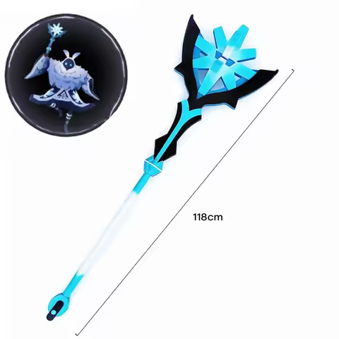 Game Genshin Impact Ice Water Fire Abyss Mage Weapon 118cm Staff Toys Anime Abyss Mage Gifts Props S