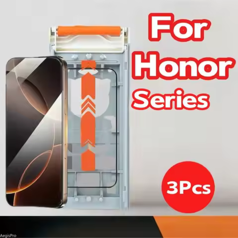 3Pcs No Dust Positioning Screen Protector for HONOR 400 Pro 300 Magic 7 Tempered Glass One-click Dus