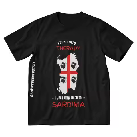 Sardinia Is My Therapy Tshirt Men Stylish T Shirts Emo Clothes Italy Flag Italia Italian Pride T-Shi