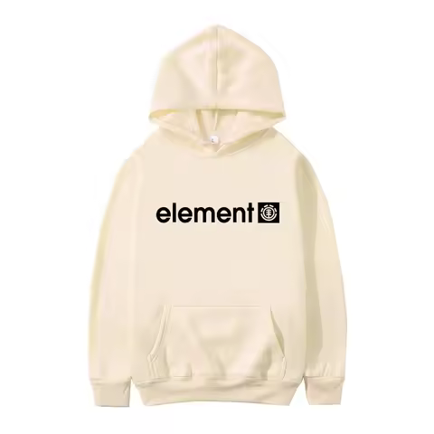 Skate Element Logo Graphic Hoodie Unisex Loose Pocket Long Sleeve Pullover Sweatshirt Casual Street 