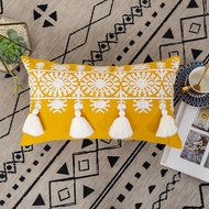Mustard Yellow Cushion Cover 45x4530x50cm Boho Style Gold Embroidered Cotton Pillow Cover For Living Room Sofa Chair