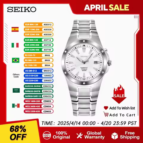 SEIKO Japanese original Quartz watch 100m waterproof luxury Men's watch Stainless steel SKA393J1